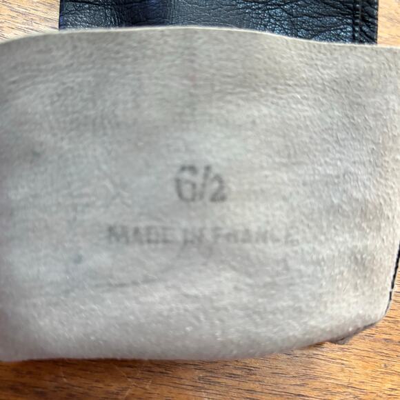 Kislov ladies black leather gloves made in France size 6.5 washable kidskin - Picture 8 of 8